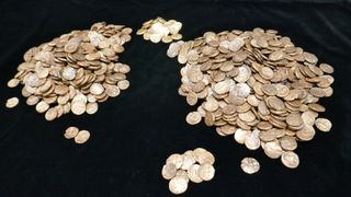 a photo of piles of coins