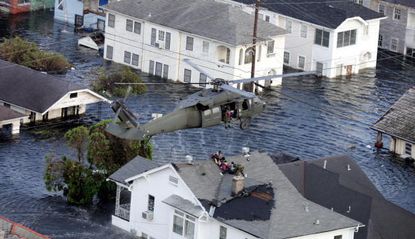 New Orleans after being hit by Hurricane Katrina