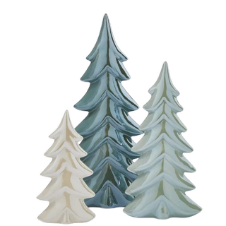 set of 3 Ceramic Christmas Trees