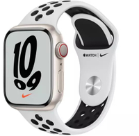 Apple Watch Series 7 Cellular 4G - Starlight Aluminium with Pure Platinum &amp; Black Nike Sport Band, 41 mm: was £469, now £399 at Currys