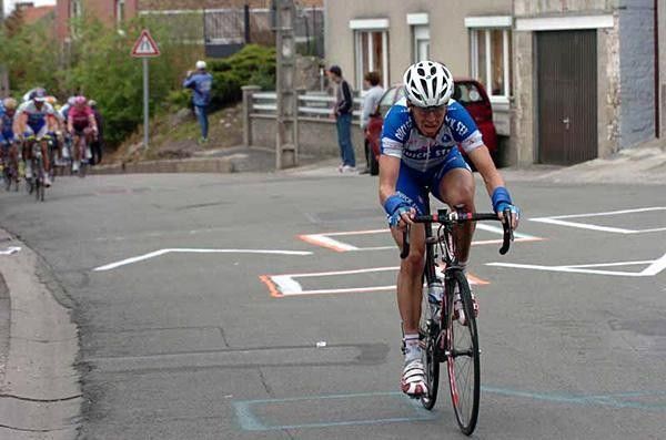 Rik Verbrugghe gaps the field but was eventually reeled in.