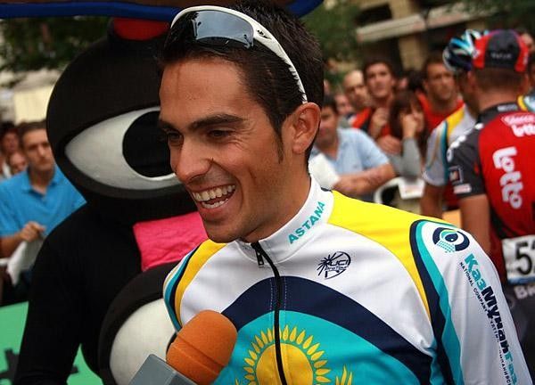 Alberto Contador is so happy to be back racing.