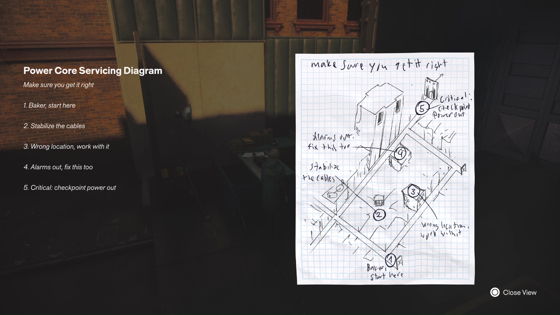 The Power Core Servicing Diagram in Control Resonant shows you where to move the charge