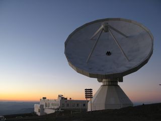 The IRAM 100-foot (30 meters) radio telescope in Spain’s Sierra Nevada mountain range.