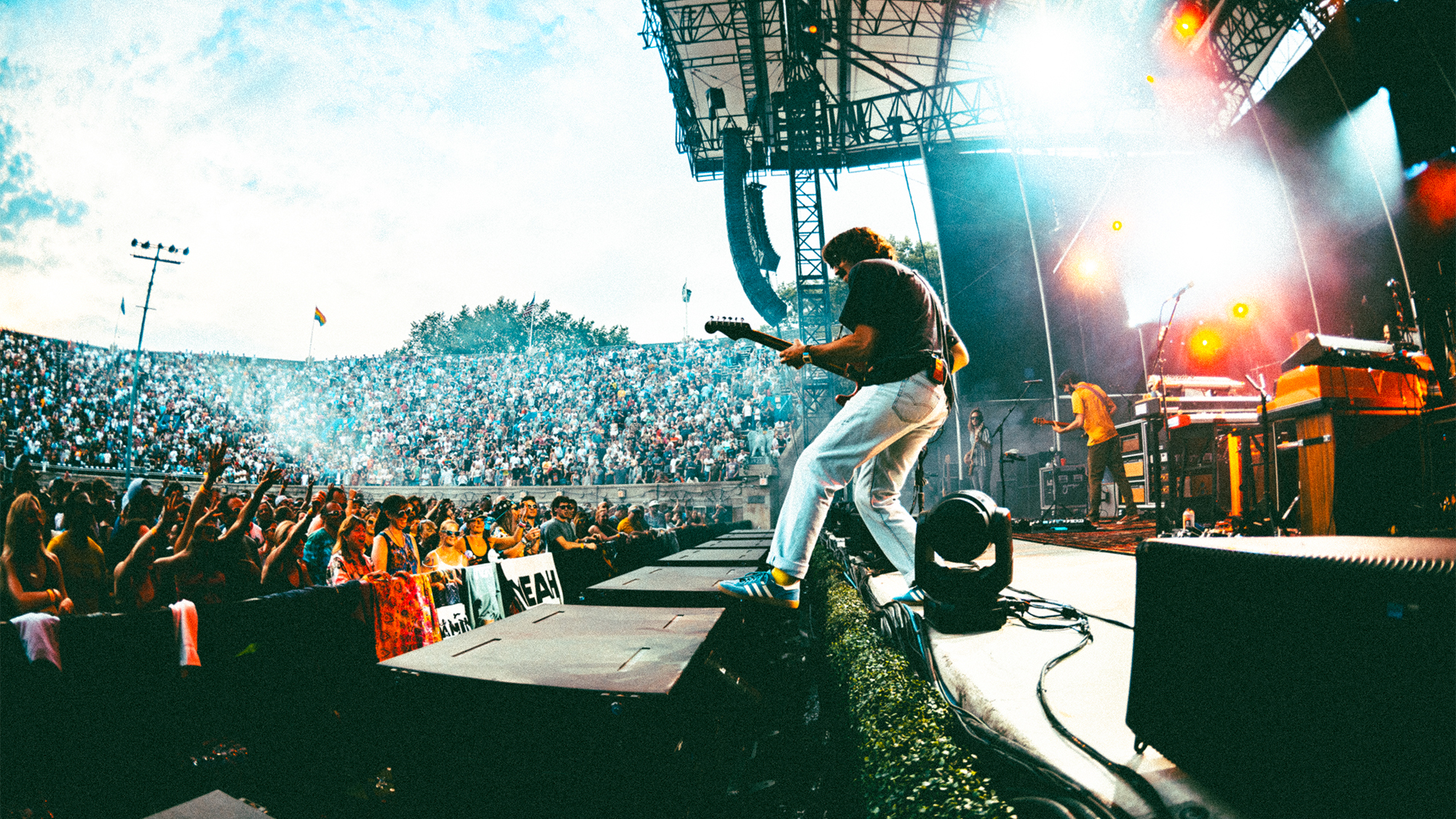Goose performs (guitarist Rick Mitarotonda is at front) at Forest Hill Stadium, Forest Hills, Queens, New York, on June 29, 2024
