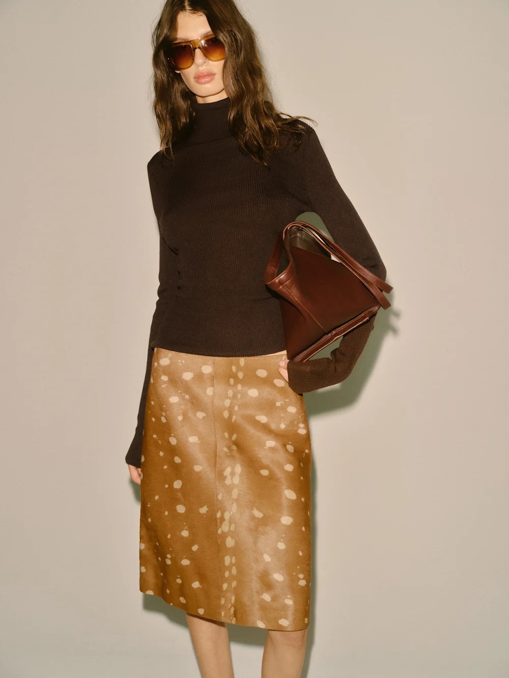 Veda Barrow Leather Low Waist Skirt