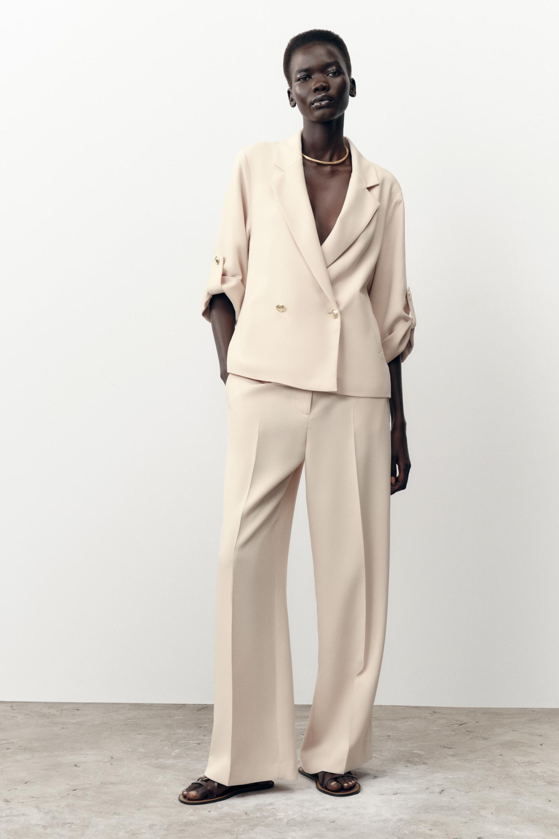 High-Waist Straight-Leg Trousers