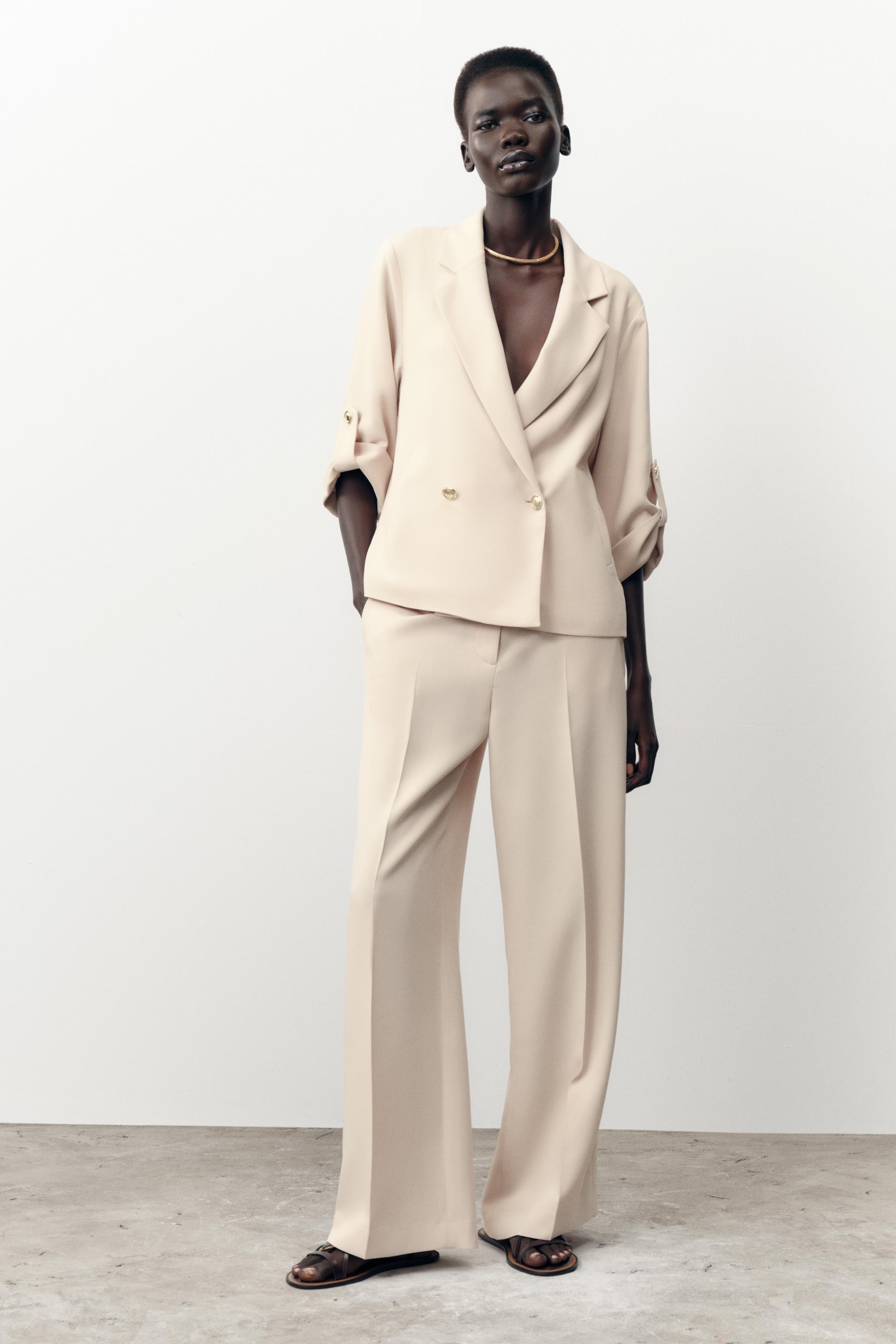 High-Waist Straight-Leg Trousers
