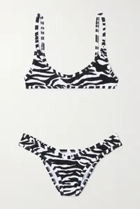 The Attico, Zebra print bikini, Available from Net A Porter, $318
