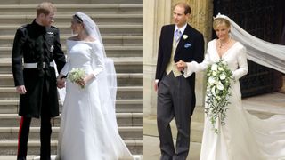 Prince Harry and Meghan and Prince Edward and Sophie on their respective wedding days