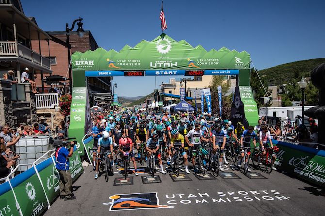 Riders take to the start line for stage 6 of the 2019 Tour of Utah