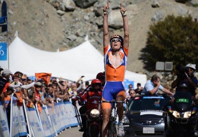 Robert Gesink (Rabobank) wins California's queen stage on Mount Baldy which would give him the overall title