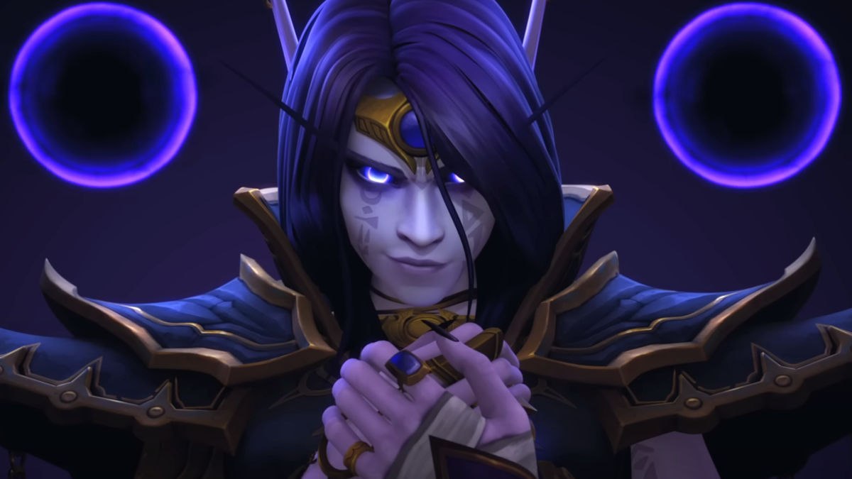 Xal&#039;atath, the central villain of The War Within, holds the Dark Heart close to her chest and delivers a smirk that may slay even the mightiest champion.