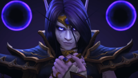 Xal'atath, the central villain of The War Within, holds the Dark Heart close to her chest and delivers a smirk that may slay even the mightiest champion.