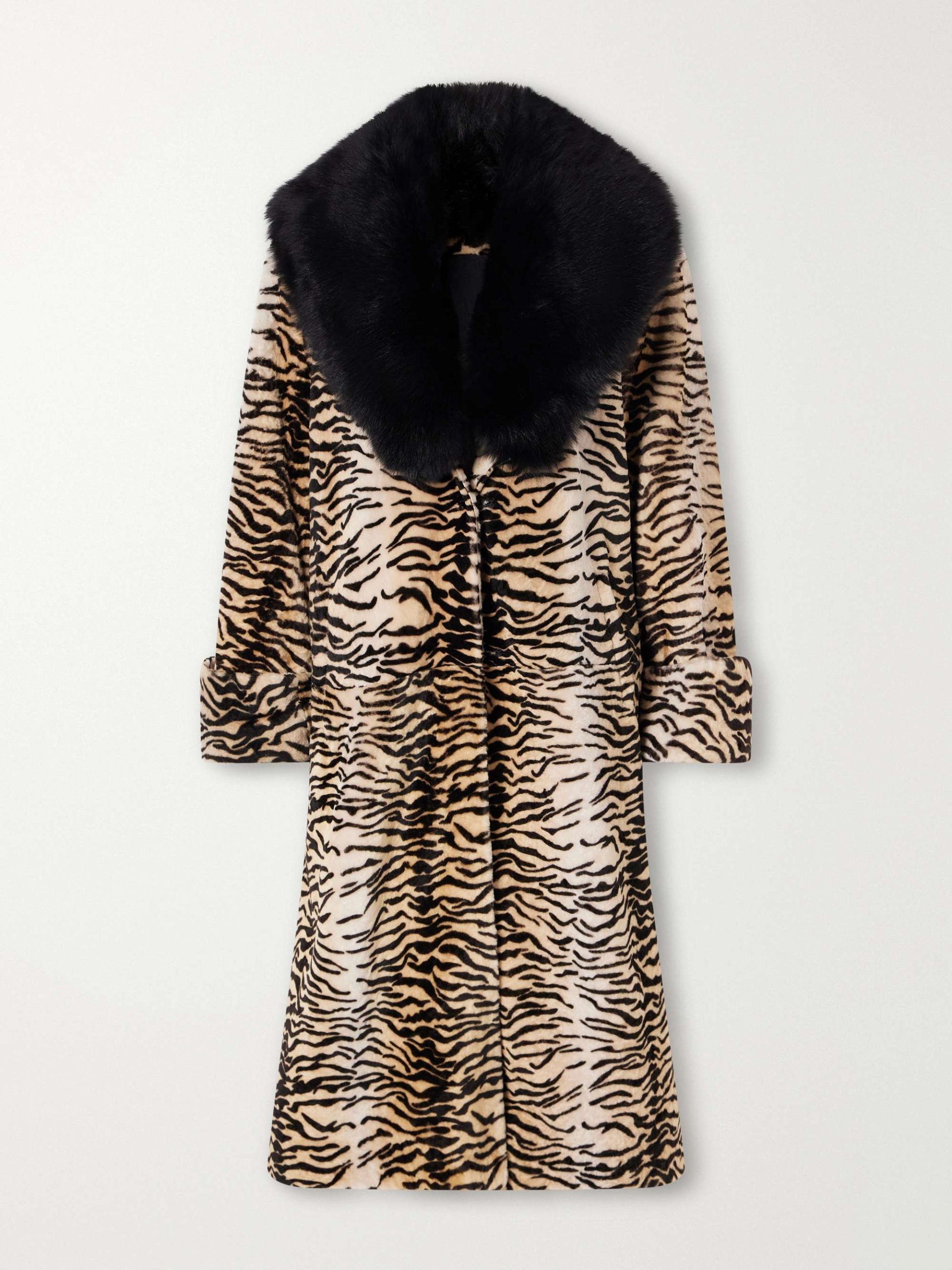 Nina Tiger-Print Shearling Coat