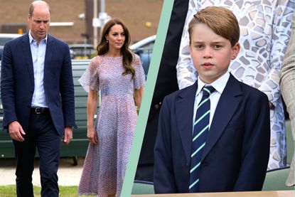 Prince George 'burden' revealed, seen here are Prince William and Kate Middleton and Prince George side by side
