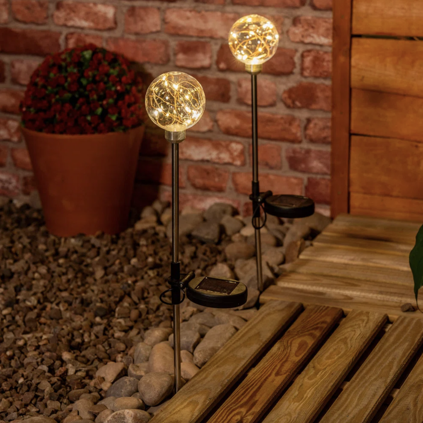 Dakota Fields Fairy Globe Solar Powered Outdoor Spike Lights 2 Pack Garden Stake Lamp | Wayfair.co.uk