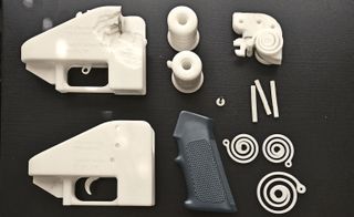 Partial components of 3D-printed gun