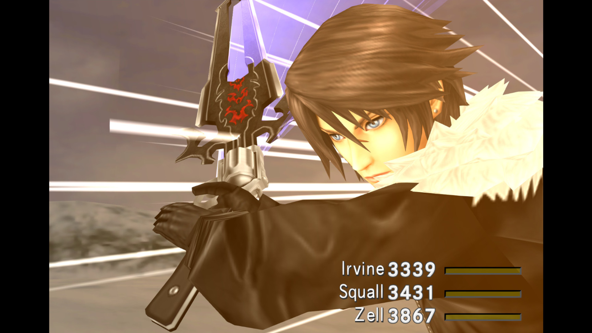 Squall attacks in Final Fantasy