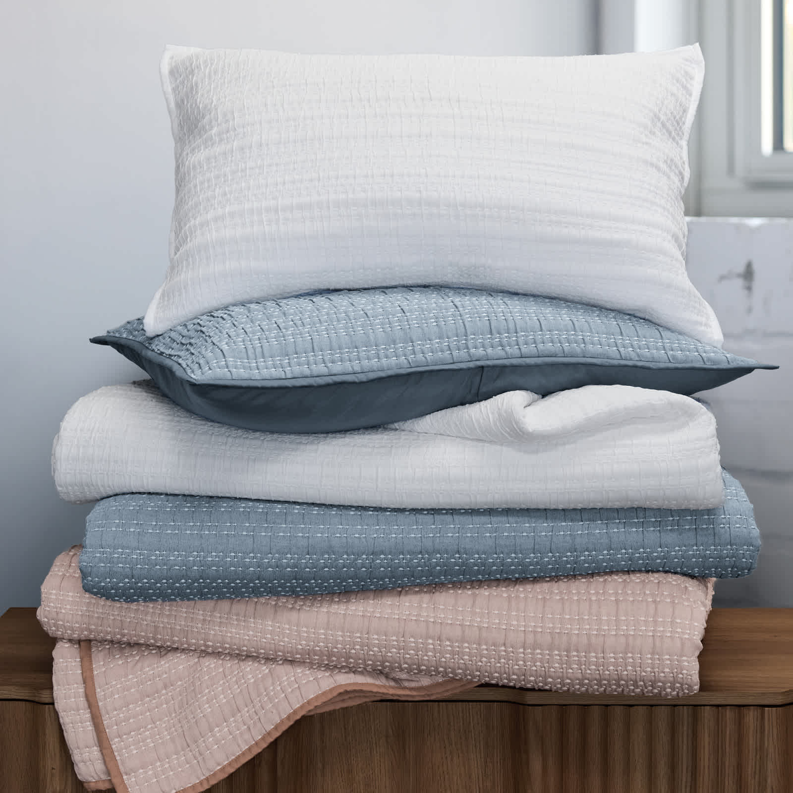 Channel-Stitched Coverlet Set