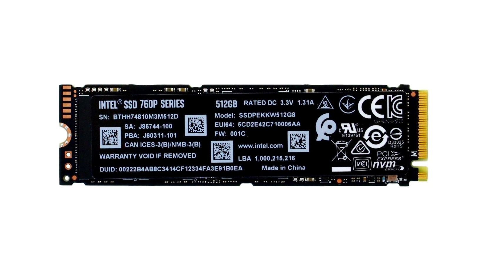 Intel 760p Series SSD