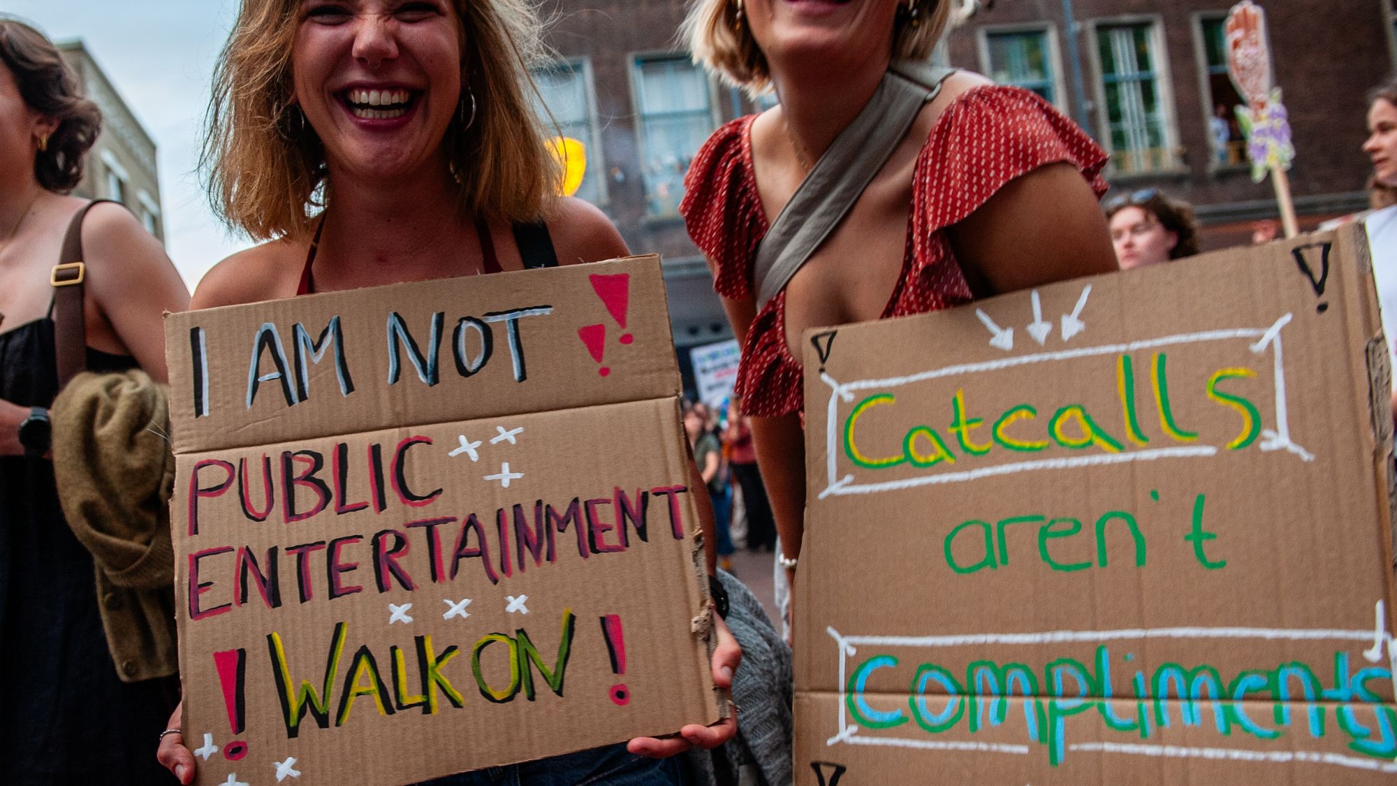 Women march against sex-based harassment 