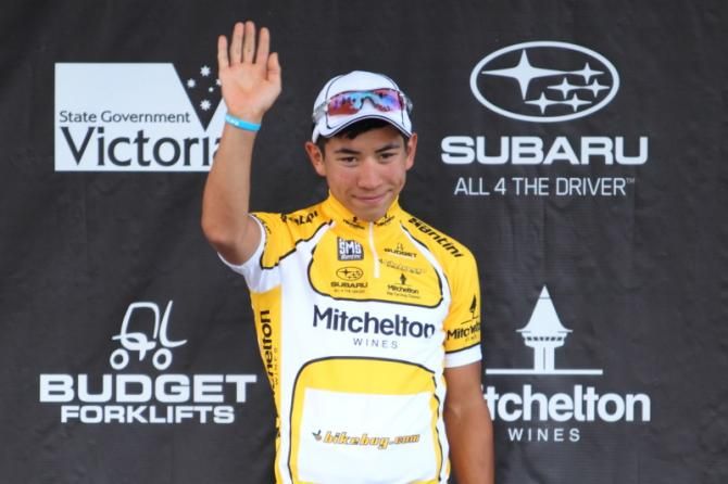 Caleb Ewan (Bikebug) on the podium