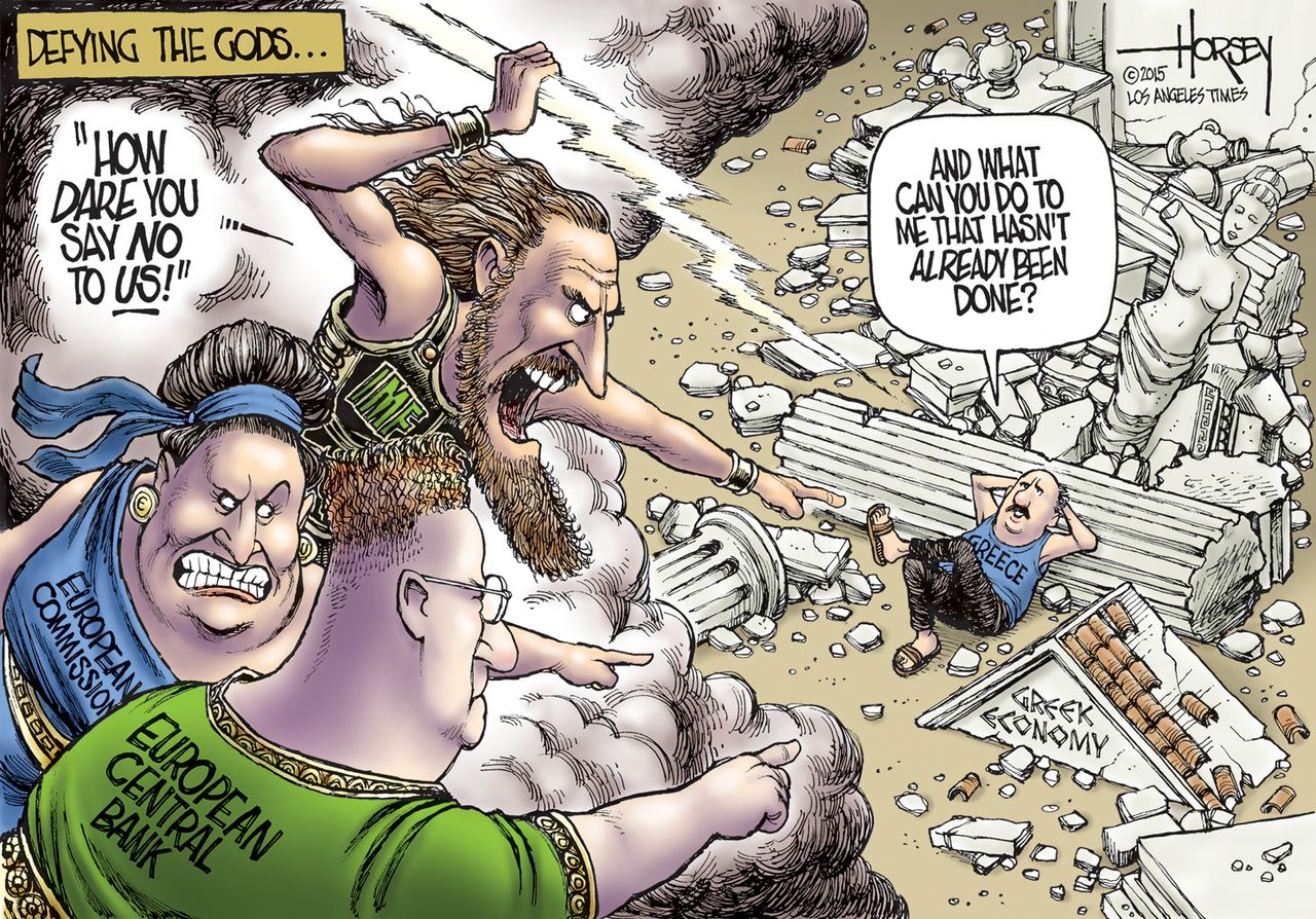 Editorial cartoon World Greece Economy