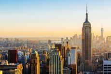 Manhattan skyline on a sunny day Empire State Building on the right, New York, United State