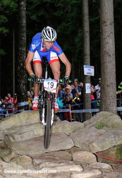 Ondrej Cink (Merida Biking Team) tried repeatedly to drop Gerard Kerschbaumer