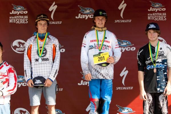 Under 19 men's podium