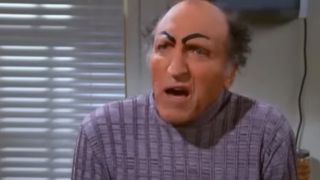 Uncle Leo with crazy drawn-on eyebrows in Seinfeld.