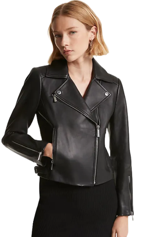 Michael Kors Leather Moto Jacket (Was $495) 