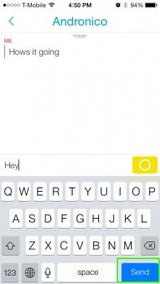 text message on snapchat