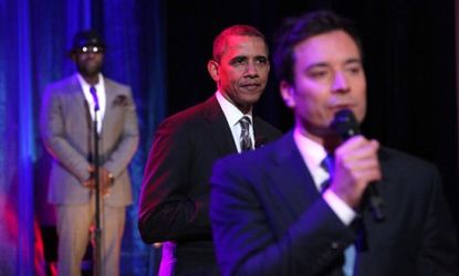 President Obama's first slow jam performance on "Late Night with Jimmy Fallon" was met with roars from the college-aged crowd.