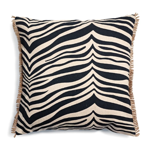 Zebra Cushion 50x50 Cm, Black