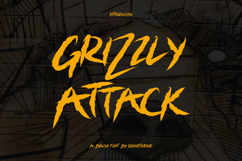 Free graffiti fonts: Grizzly Attack