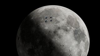 A small fleet of tiny satellites orbits the moon 
