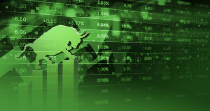stocks up green arrow bull market