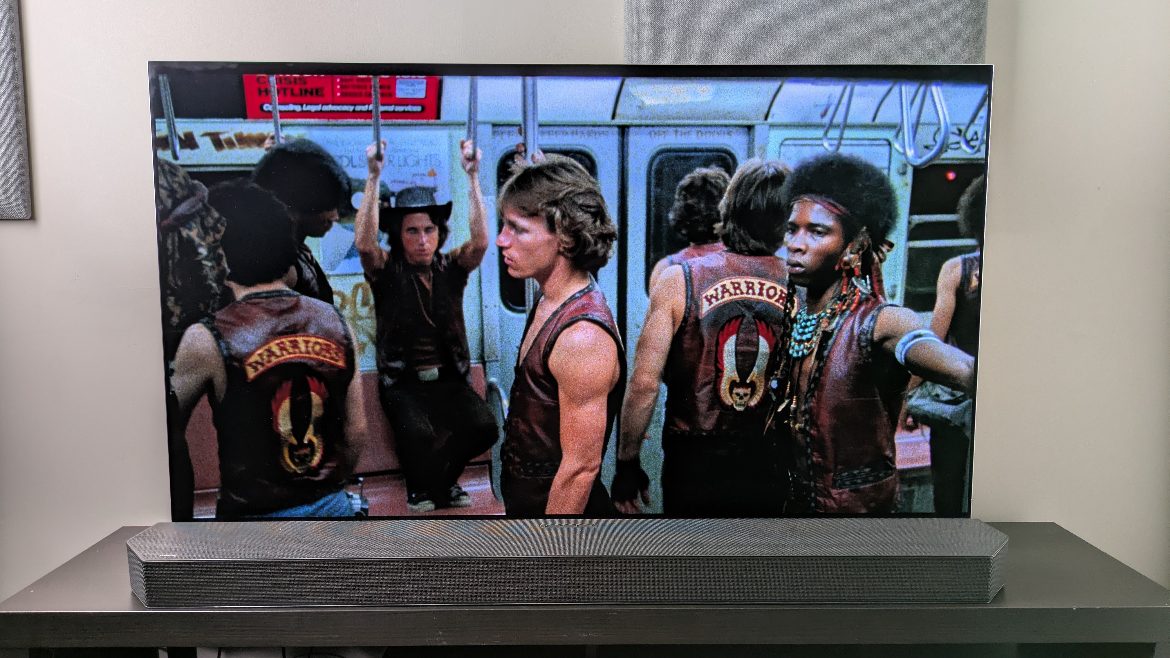 The Warriors 4K Blu-ray Paramount version on LG G5 showing the Warriors on a subway train 