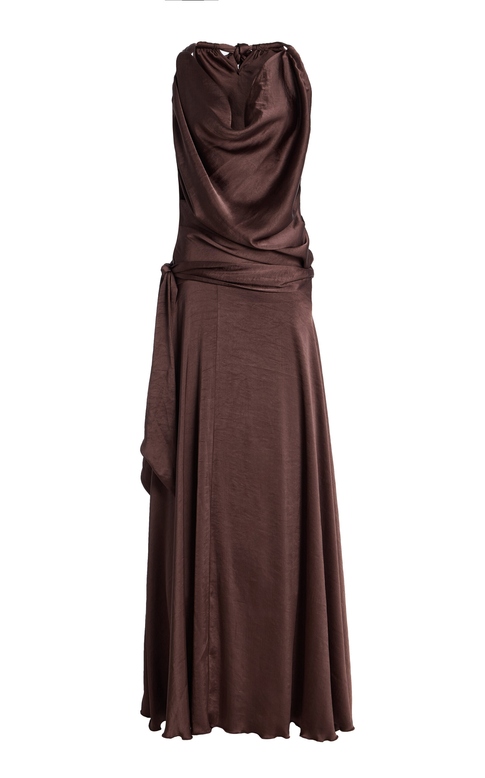Exclusive Nesta Draped Devor&amp;eacute; Chiffon Maxi Dress