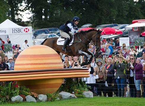 Sophie and Geronimo clear the planet fence on the cross-country at Burghley
