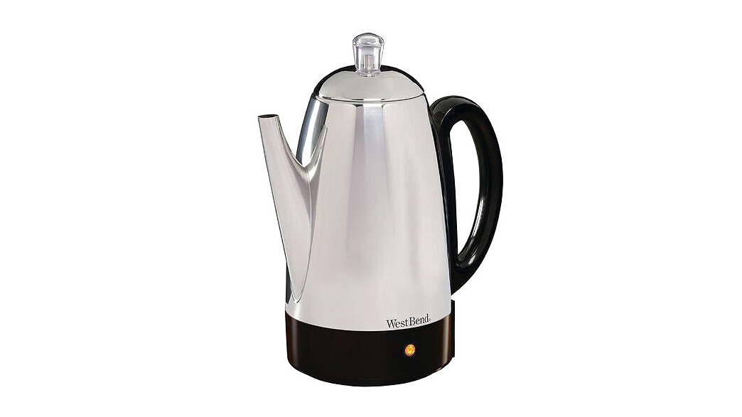 West Blend Classic Stainless Steel 12 Cup Percolator on white background