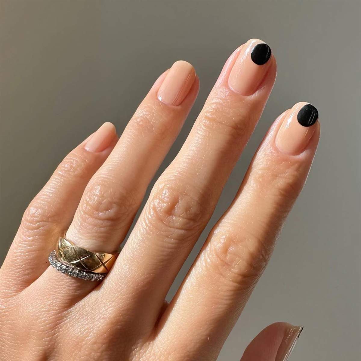 A Chanel-inspired manicure by Betina Goldstein.