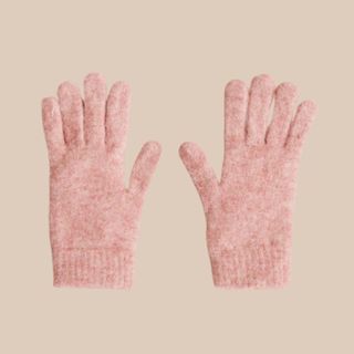 flat lay image of pink gloves