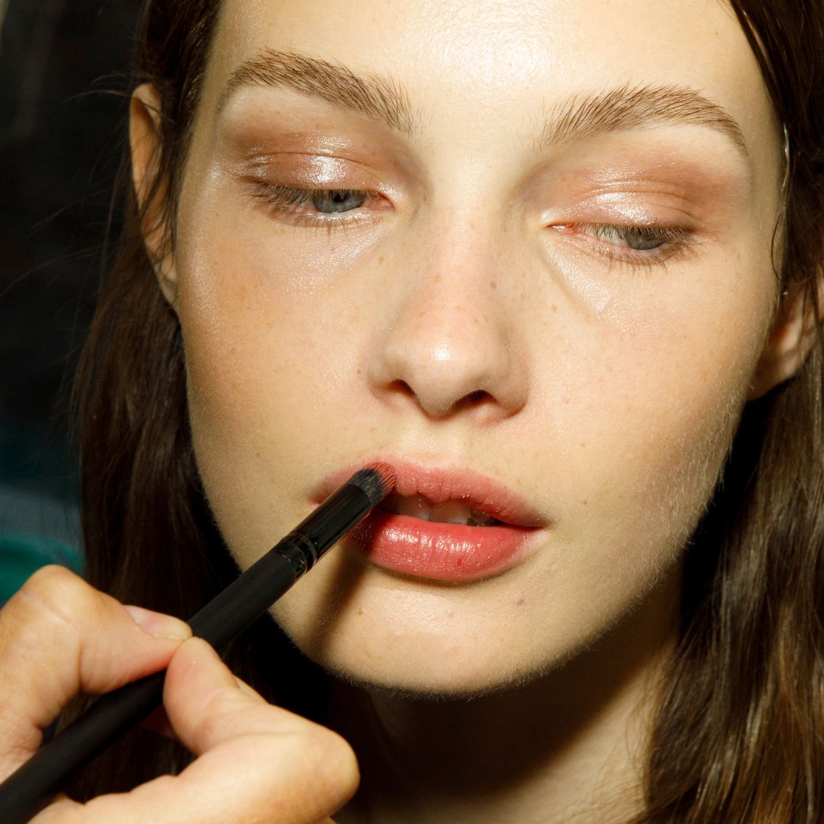 An image of a model backstage at the Ermanno Scervino Fashion Show Spring/Summer 2023 