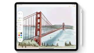 iPad displaying iPadOS with Apple Pencil