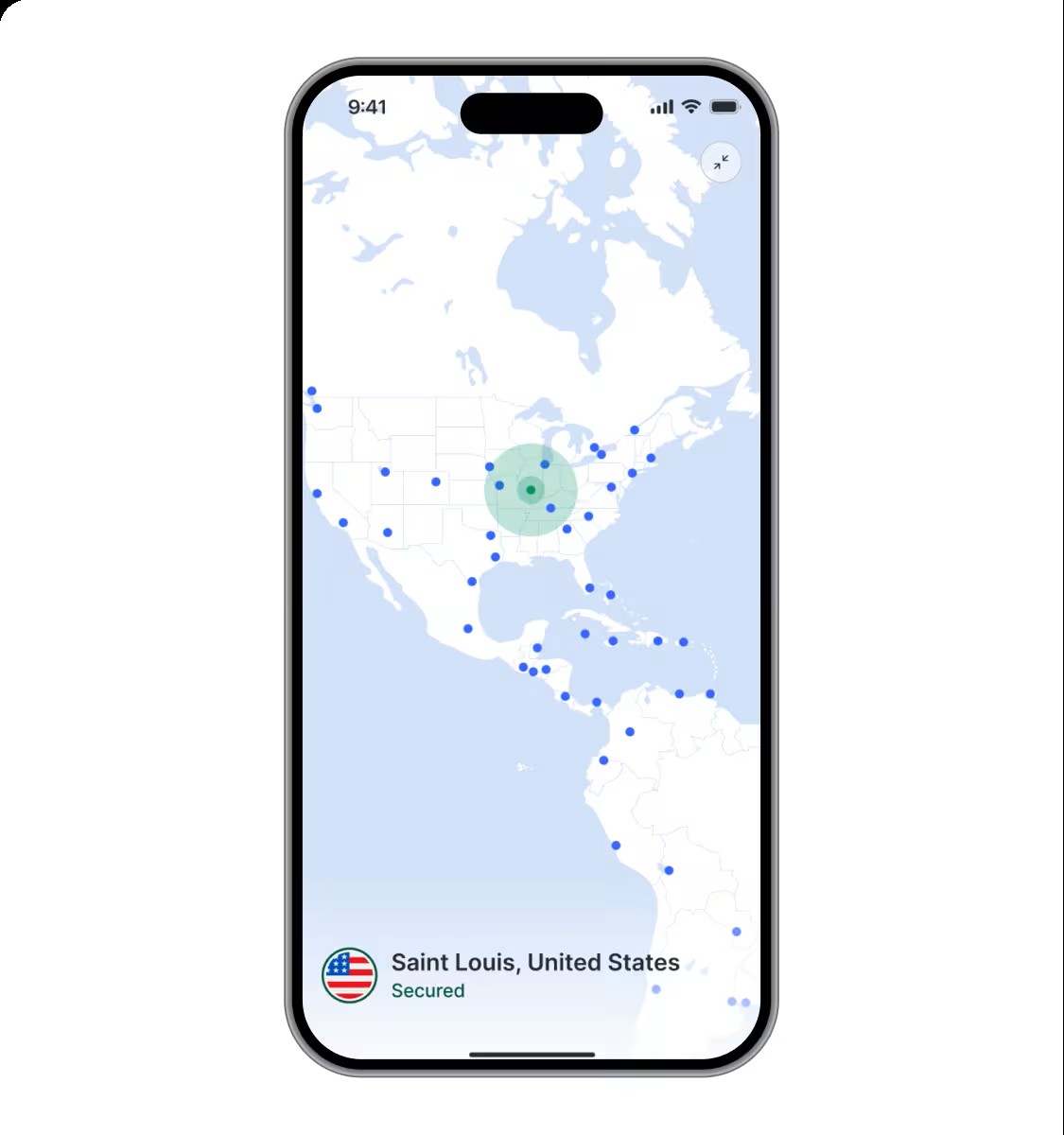 A concept image of NordVPN's redesign for its mobile apps' map