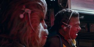 Chewbacca and Lando Calrissian in Star Wars: The Rise of Skywalker