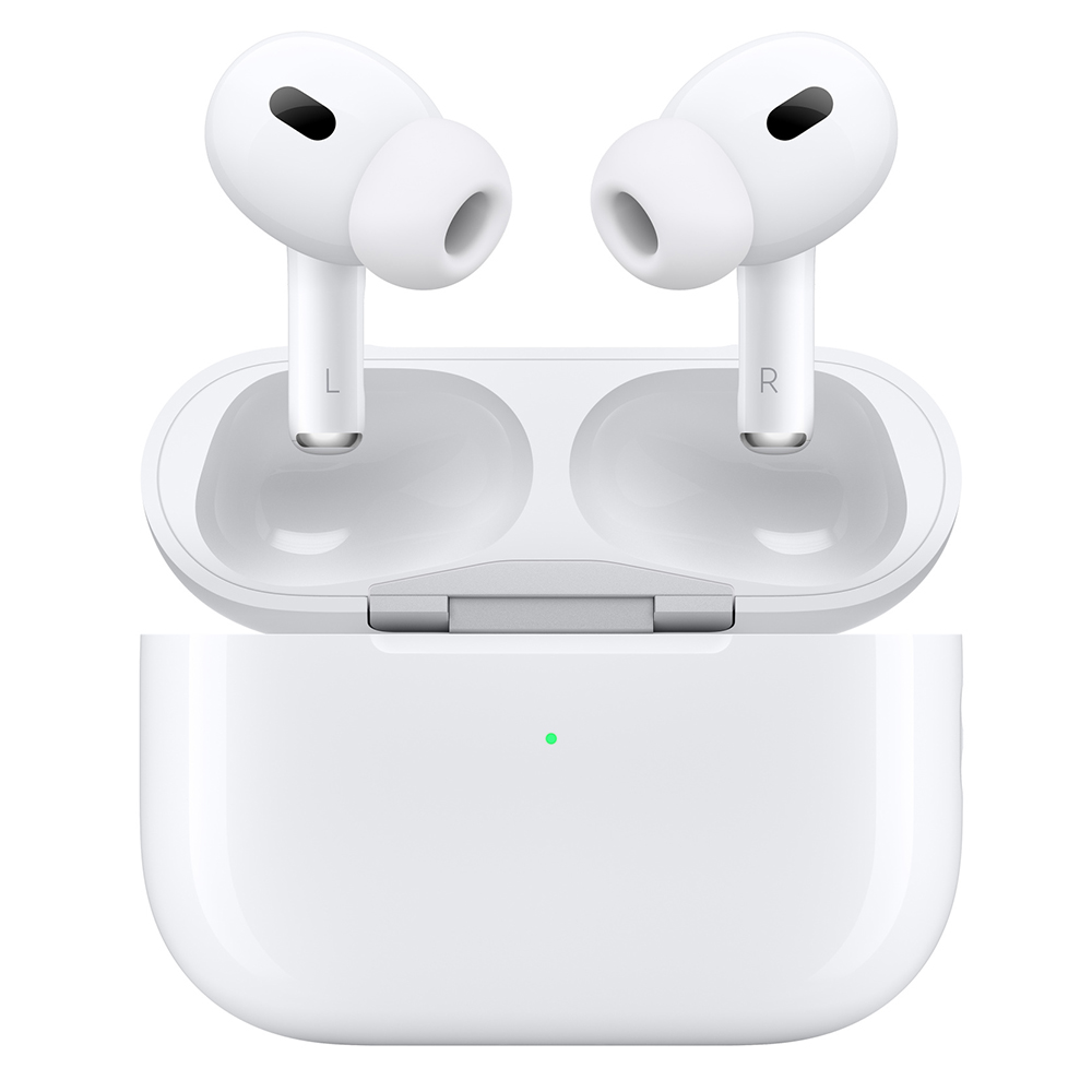 Renderização do Apple AirPods Pro 2ª geração em branco.